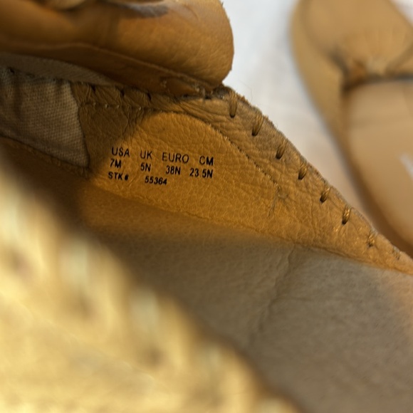 Hush Puppies Leather Fringed Mules Tan leather Slip-On Loafers open back size 7 - Picture 7 of 11